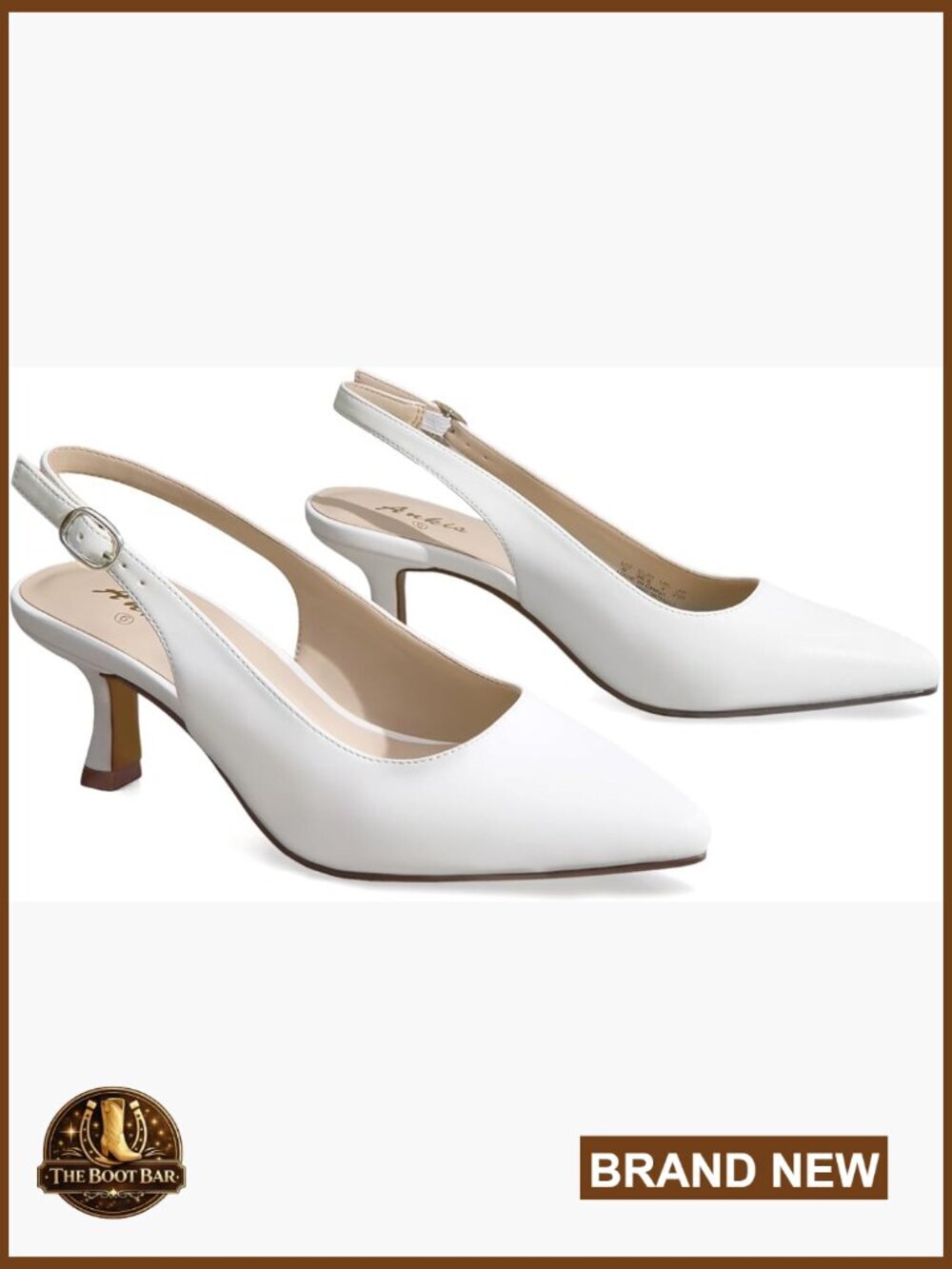 Women's Slingback Kitten Heels Pointed Toe Pumps Dress Shoes 2.5in